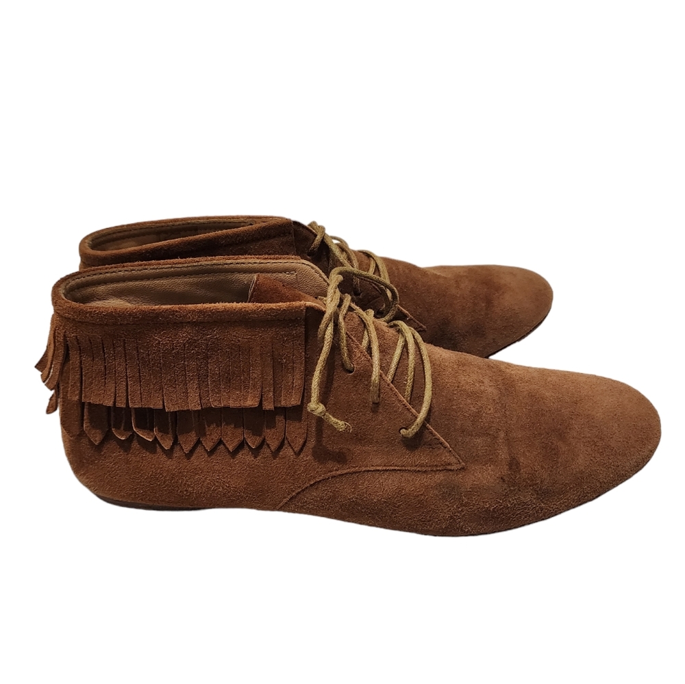 Ulla Johnson Adelaide Suede Fringe Moccasin Booties 39
